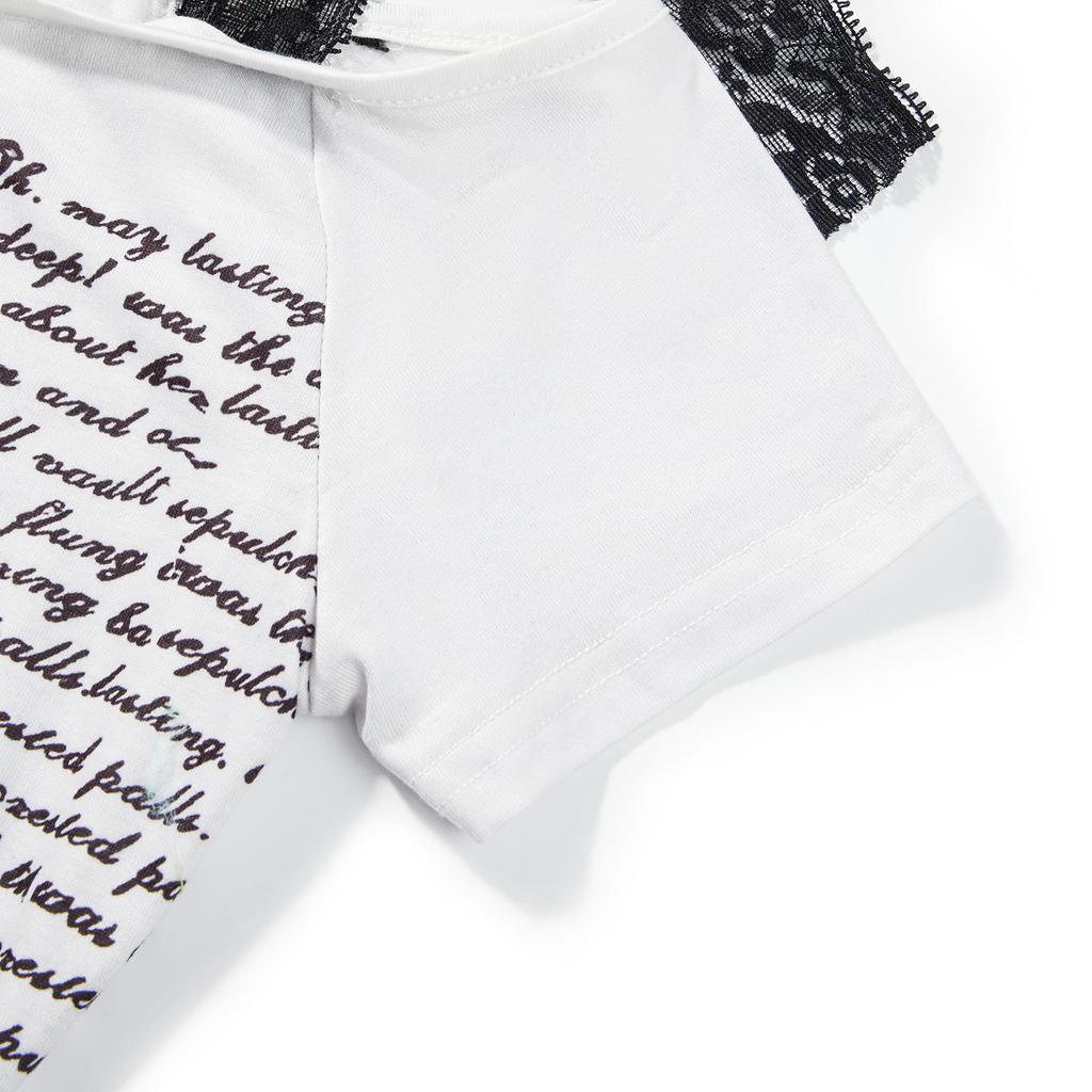 Women Fashion Wild Gothic T-Shirts Skull Letter Print Off-Shoulder Boat-Neck Short Sleeve Tops Summer Slim Fit Streetwear