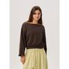 Budhi Mudra Off Shoulder Sweat Top cOffee Bean B63002aos9a