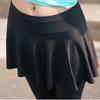 Женские поддельные двухкусочные брюки с юбкой, черные брюки для йоги, быстросохнущие дышащие спортивные брюки для бега, фитнеса