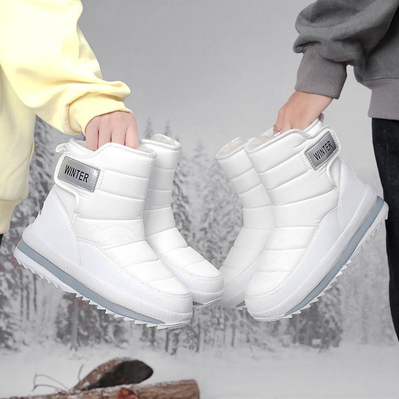 Зимние теплые мужские сапоги из бархата с утолщенным высоким верхом, уличные хлопковые ботинки, водонепроницаемые и нескользящие, хлопковые ботинки больших размеров