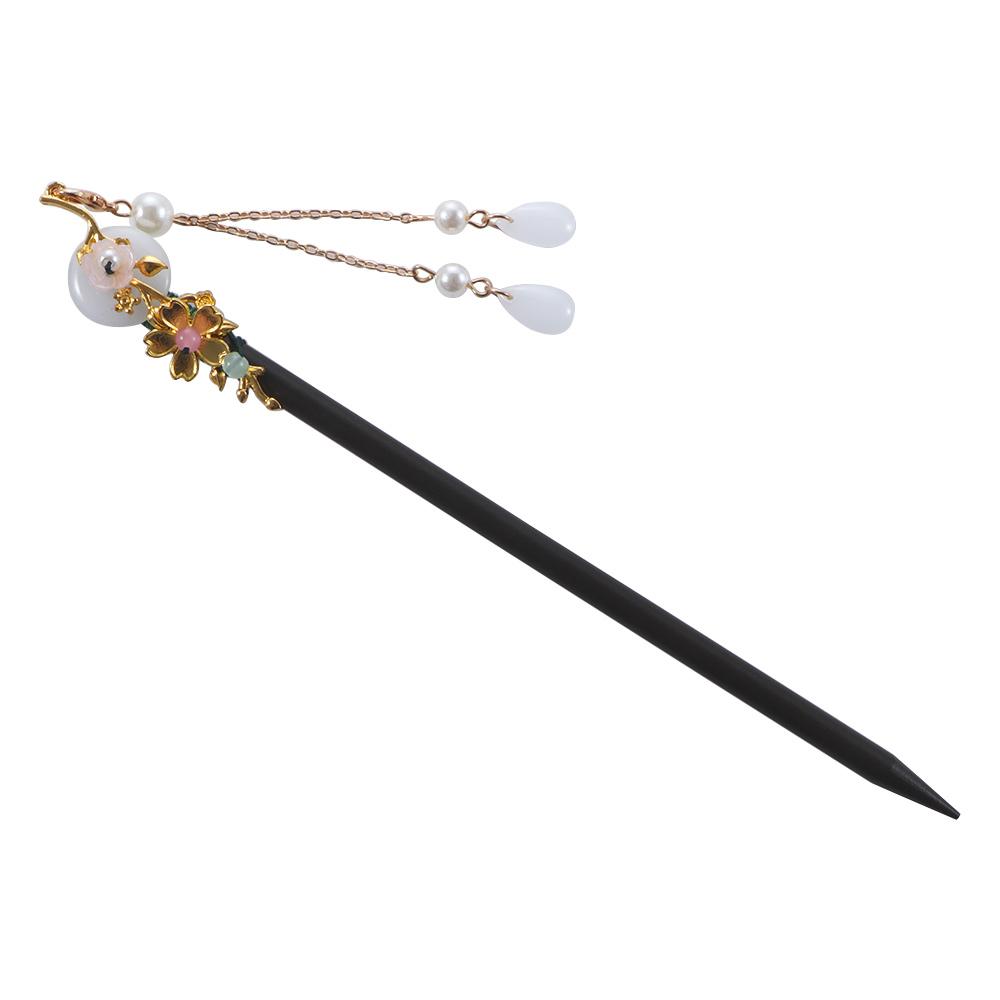 Disk Hair Tassel Women Chinese Style Wooden Hair Fork Flower Hairpins Hair Sticks Hair Accessories