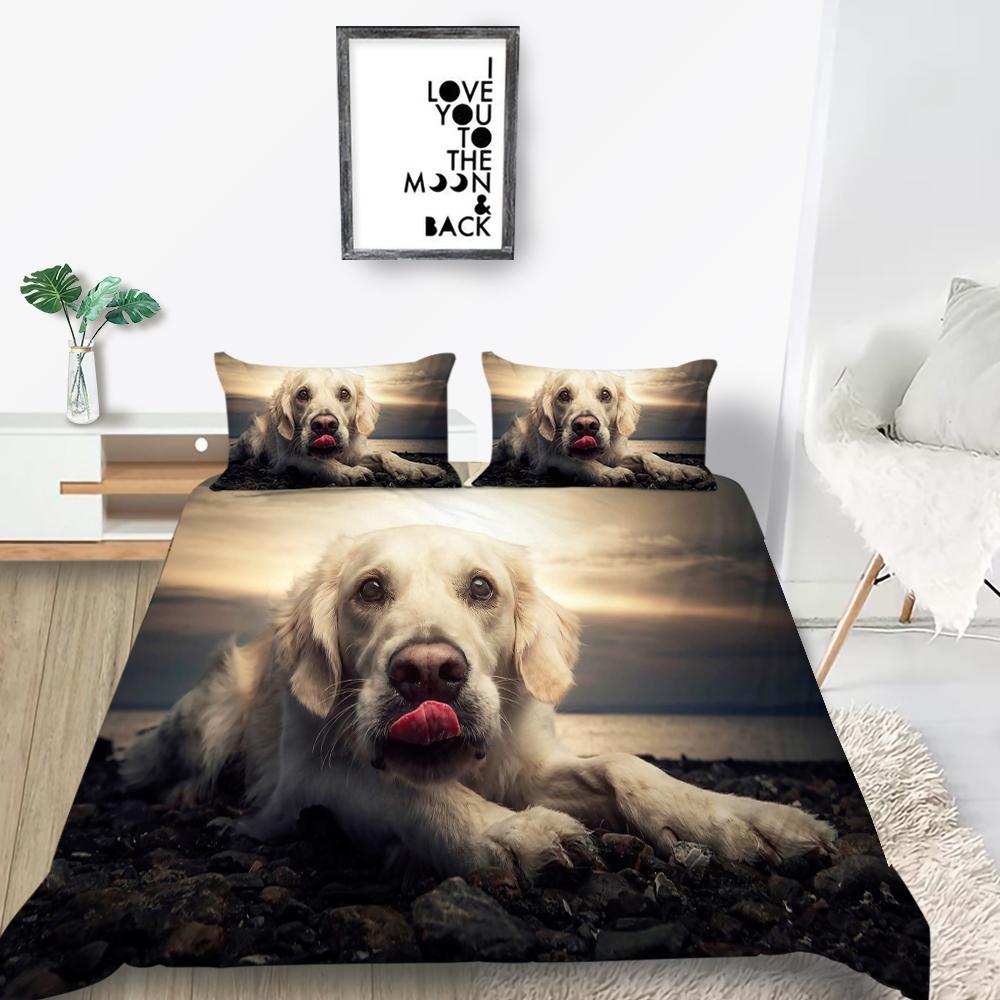 Новая мода Цветок Пододеяльник Комплект домашних животных Постельное белье Собаки Наволочка Дизайн Домашний текстиль Мультфильм Мужчина Женщина Одноместный Чехол на кровать King Size