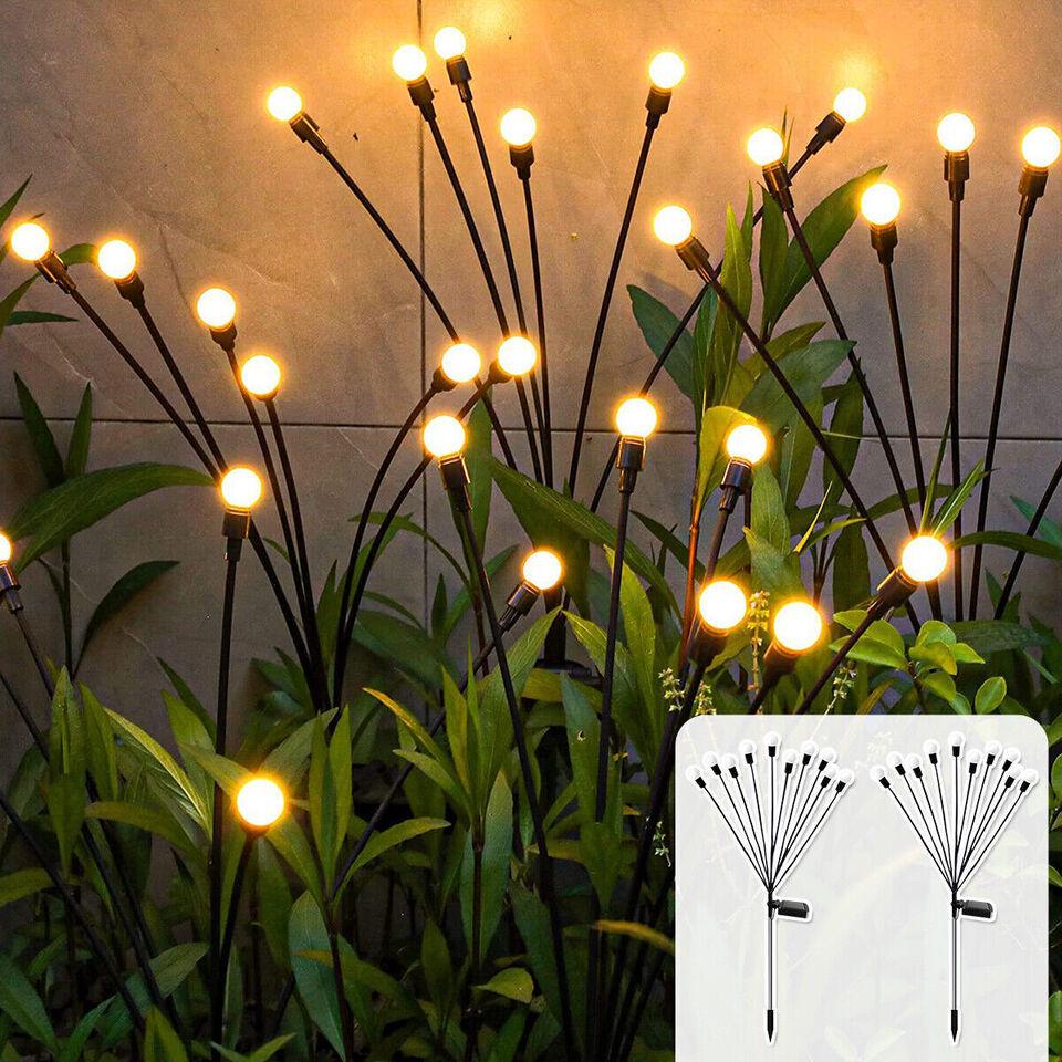 Wind-Powered LED Firefly Solar Garden Stake Light - Waterproof Outdoor Lawn & Camping Light