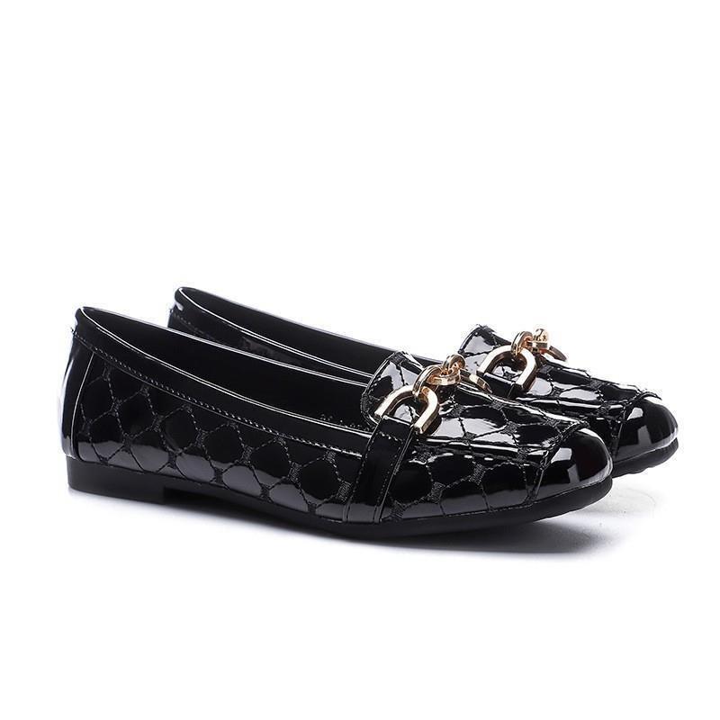 Модные женские кожаные балетки Весна Новые повседневные модные мягкие подошвы дышащие яркие кожаные розовые балетки из лакированной кожи для женщин