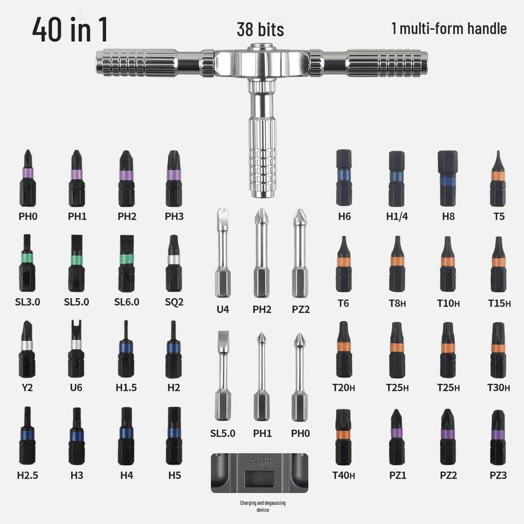 42-in-1 Multi-Functional Ratchet Screwdriver Set with High-Hardness S2 Steel Bits