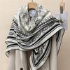 130*130cm 30% Silk +70% Wool Scarf Retro Vintage Luxurious Soft Shawl Large Warm Winter Wrap for Women