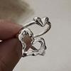 925 Sterling Silver Rings for Women Couple Minimalist Handmade Simple Hollow Heart Ring Party Jewelry Gift Prevent Allergy