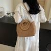 Соломенные сумки через плечо для женщин, летняя повседневная плетеная сумка через плечо, дорожная корзина, пляжная сумка, женский кошелек и сумки из ротанга