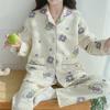 Women's Cartoon Cotton Pajamas Set - Warm and Stylish for Fall/Winter