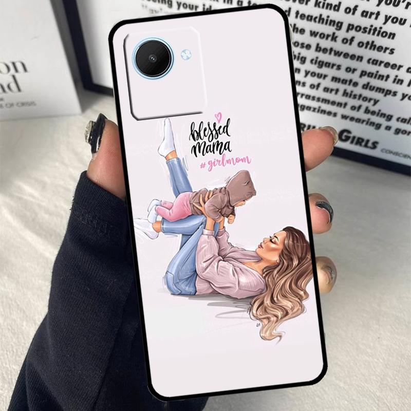 Мама Папа Дочь Сын Девочка Мальчик Для Realme C75 C55 C71 C61 C53 C33 C63 C51 C65 C67 11 12 13 14 15 Pro Plus GT6 GT7 Pro Чехол