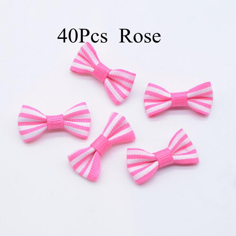 40 шт., мини-лента в рубчик, галстук-бабочка, аппликации, плоская задняя часть, орнамент для скрапбукинга, нашивки, аксессуары, принадлежности для рукоделия