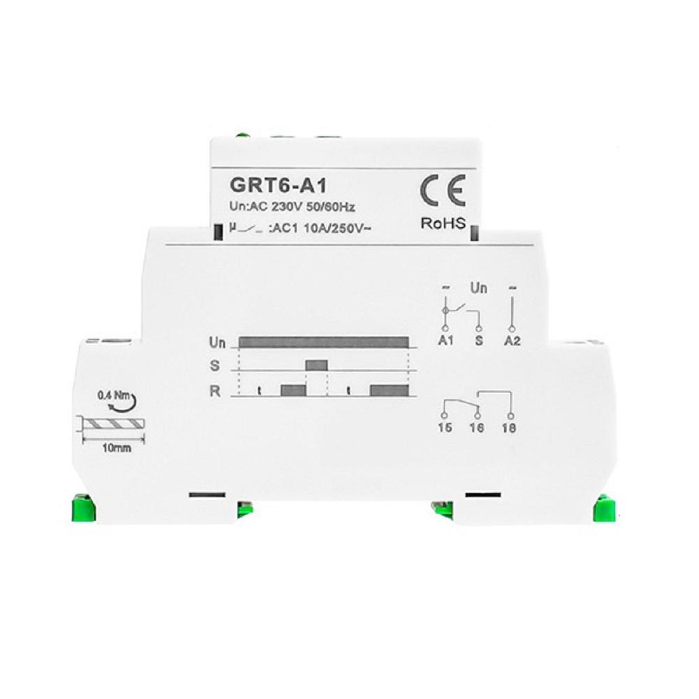 GRT6-A1 Однофункциональное реле времени 1PDT Регулируемое реле задержки включения Широкий регулируемый диапазон времени (0,1 с – 10 дней)