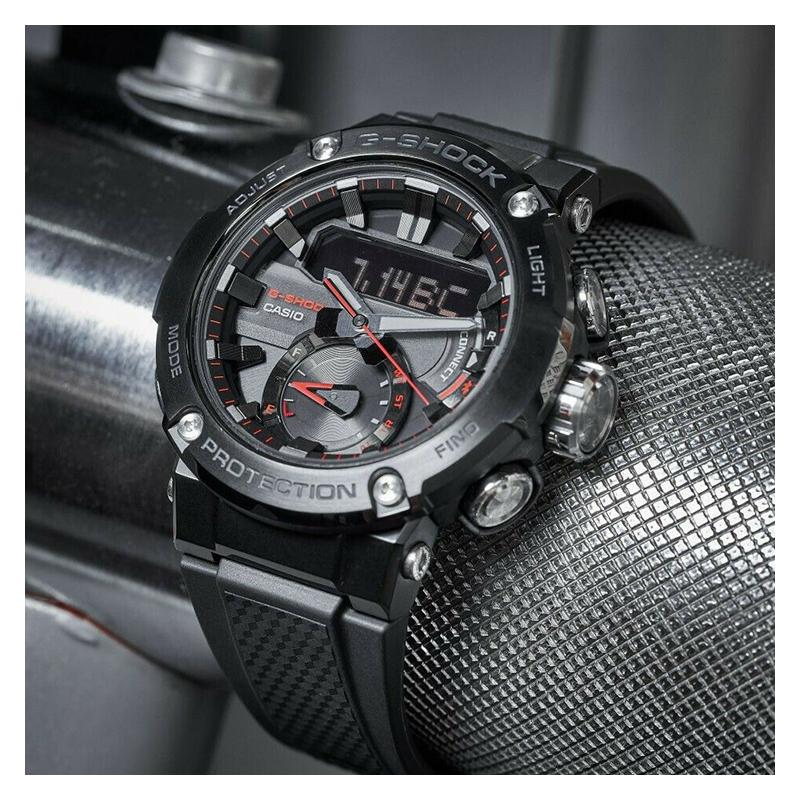 Casio Серия G-STEEL - Спортивные часы с двойным дисковым дисплеем Модные и простые Солнечный кварцевый механизм Ремешок из смолы Японские и корейские часы GST-B200B-1AER