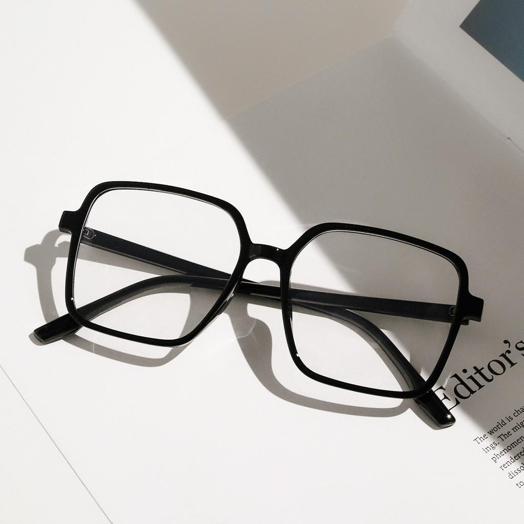 Очки B309 квадратная тонкая оправа большая оправа черепаховая прозрачная студенческая плоская зеркальная