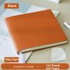 Thickened Leather Square Notebook, Handbook, Student Diary, Girl's Notepad, Travel Journal, Blank/grid Inner Pages, 100 Sheets 200 Pages