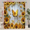 2 шт. - Полиэстеровые шторы с подсолнухами и бабочками, шторы с кулиской 42*84, для спальни, гостиной, домашней комнаты