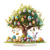 Easter Eggs Desktop Ornament Acrylic Decorative Sign Decoration 2D Tree Pattern Display