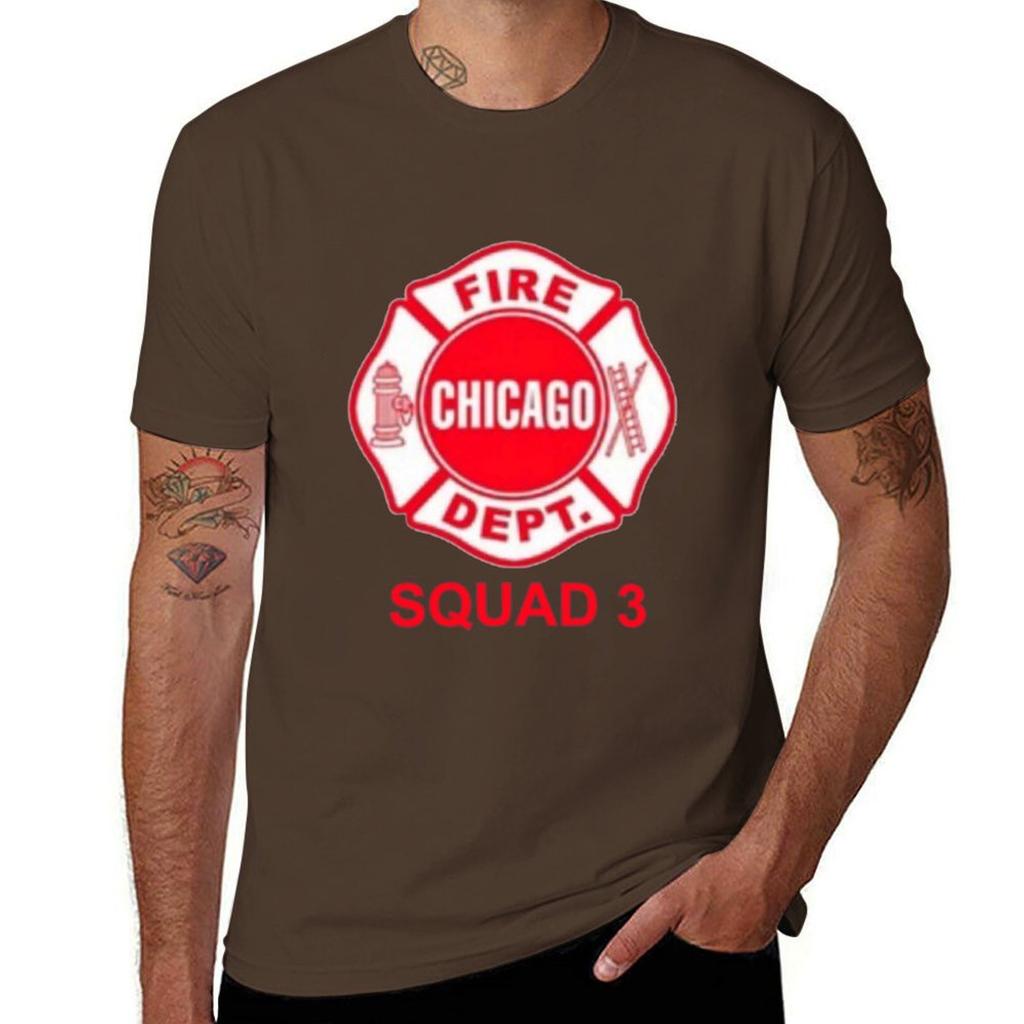 Chicago Fire Squad 3 E T-Shirt heavyweights Aesthetic clothing mens clothes