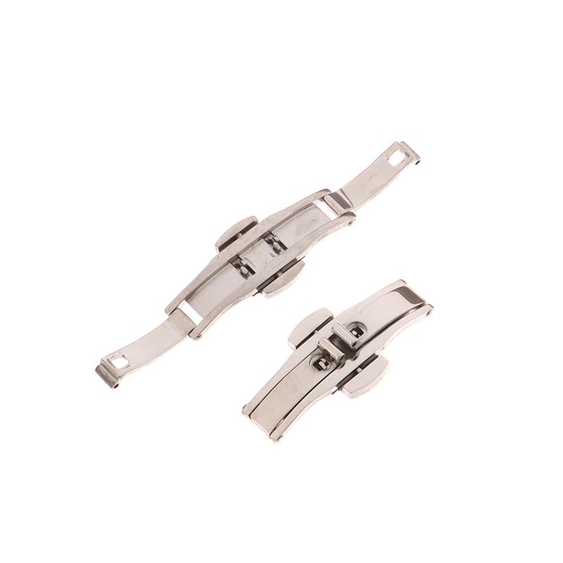 1 шт., нержавеющая сталь, застежка-бабочка, полированная кнопка, ремешок для часов, 15/17/19/21/23/25 мм, застежка для часов, аксессуары