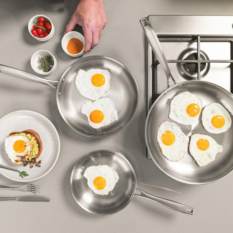 Сковорода Tramontina Grano 26 см из нержавеющей стали, все три слоя, можно мыть в посудомоечной машине, газовая плита с прямым огнем, совместимая с IH, День уважения к пожилым, новоселье