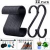12Pcs Home Aluminum Buckle Matte Surface Metal Hanger S-Hook Home Storage Curtain Hook