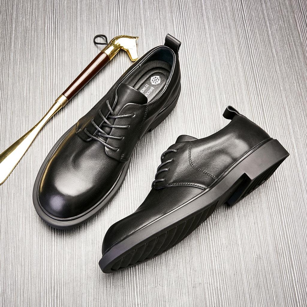 Кожаные туфли мужские из натуральной кожи мягкая подошва шнуровка зеленые туфли модные на низком каблуке с круглым носком деловые туфли формальные повседневные мужские туфли