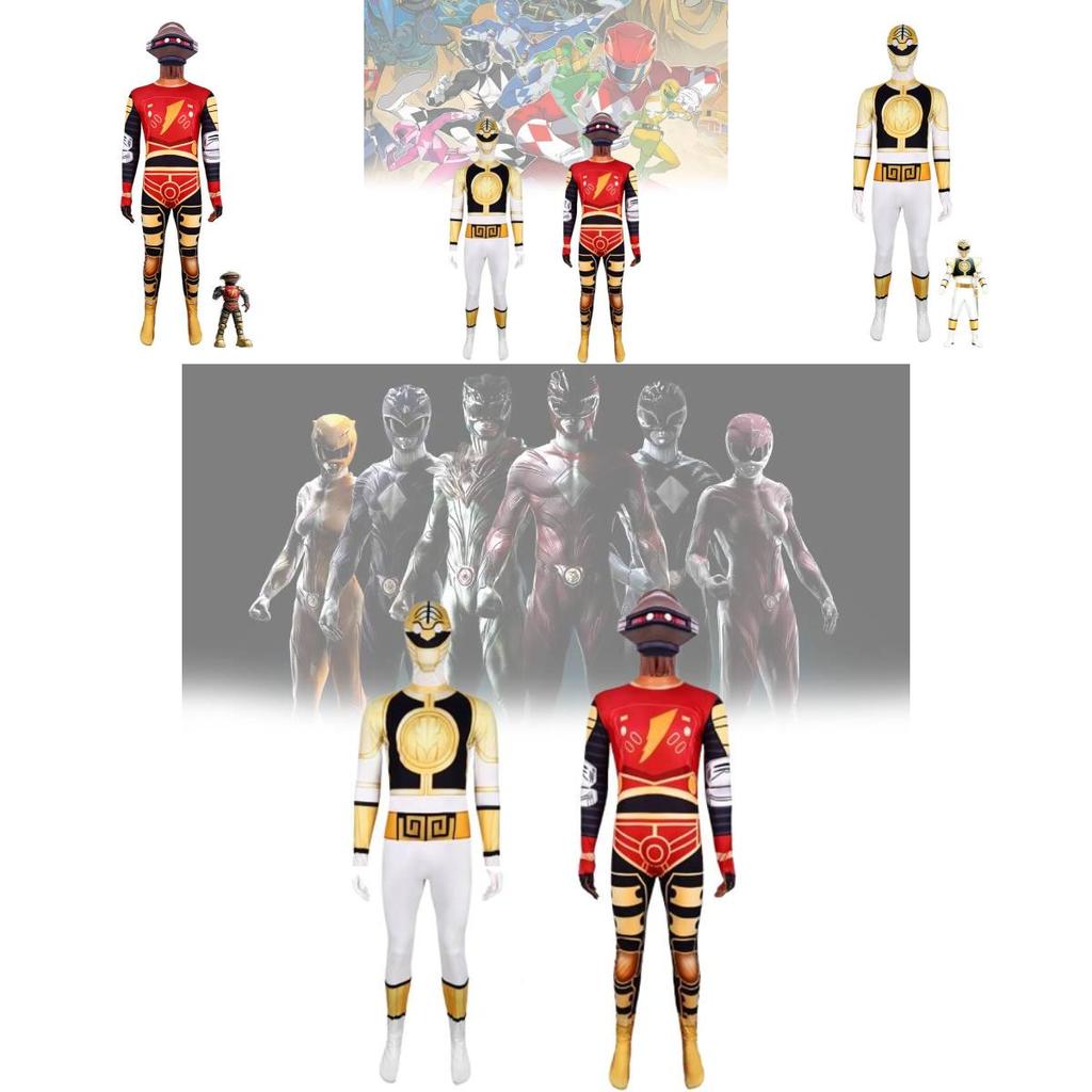 Костюм для косплея Могучих Морфинов Пауэр Рейнджерс Динозавры для детей на Хэллоуин, костюм для вечеринки