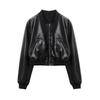 Women's Coat 2024 New Vintage Leather Imitation Bomber Jacket Coat Cool Style Top