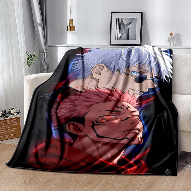 2026 newmodel Jujutsu Kaisen Anime Pattern Flannel Blanket,Multi-purpose Holiday Gift Blanket Warm And Soft Blankets All Seasons