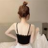 Lace and Lace Wrapped Chest Strapless Outerwear Women's Summer Base Vest with Chest Cushion Inner Ice Silk Suspender Top