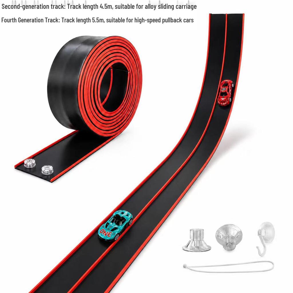 Alloy Car Model Elastic Ramp Toy with Suction Cups - DIY Children's Track Set