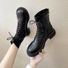 Женские ботинки Мартин 2025 весна и осень новые в британском стиле универсальные короткие ботинки на шнуровке на платформе, локомотивные одинарные ботинки с круглым носком женские
