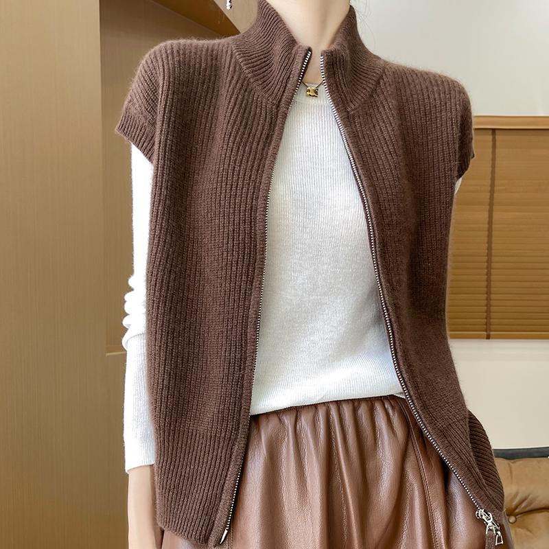 Женский кашемировый кардиган Qinghe Cashmere 30% кашемира 70% шерсти Осенний и зимний кашемировый кардиган Мягкий и теплый