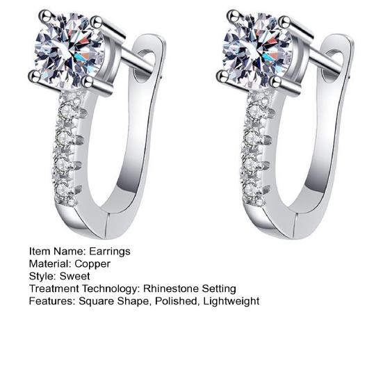 1 пара женских сережек-манжет, серьги-гвоздики со стразами, свадебные серьги-гвоздики геометрической формы