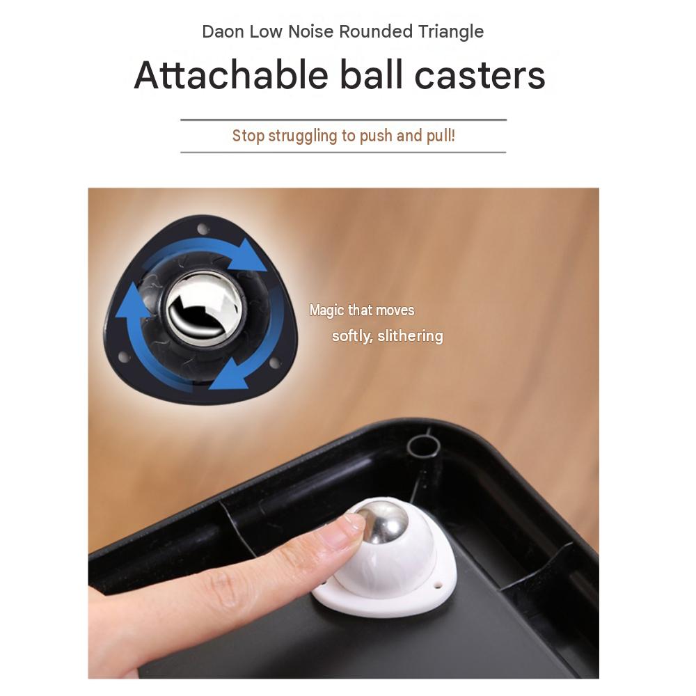 Low-Noise Rounded Triangular Attachable Ball Casters Set