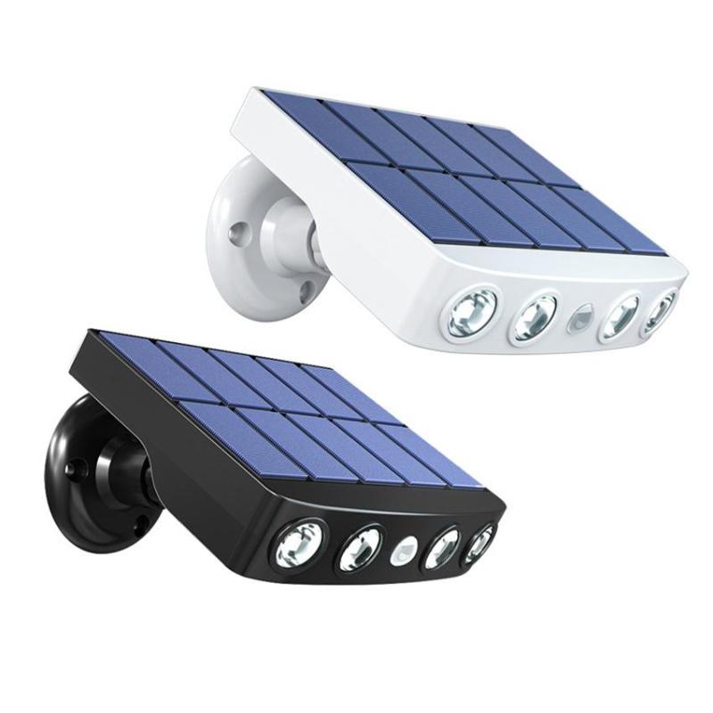 4LED Solar Outdoor Motion Sensor Waterproof Garden Rotatable LED Light Solar Spotlight Garden Path Street Lighting Simulation Monitoring Light