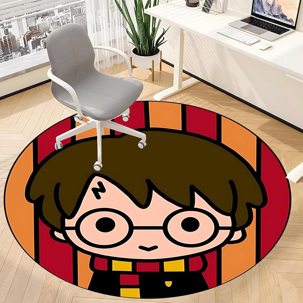 1pc Harry Potter Chair Carpet for Office Non-Slip, Soft & Comfortable, Carpet for Office, Gaming, Lightweight Round Floor Mat yy251021033