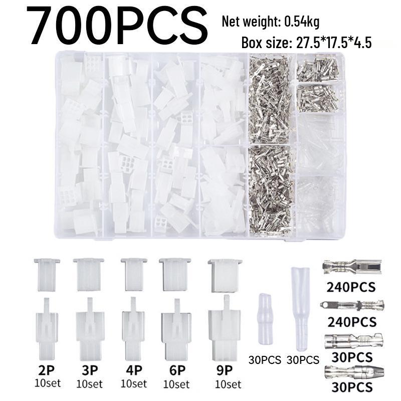 380PCS Car Wiring Terminals & Connectors Set - 2.8 Blade Spring with Boxed Copper and Plastic Parts
