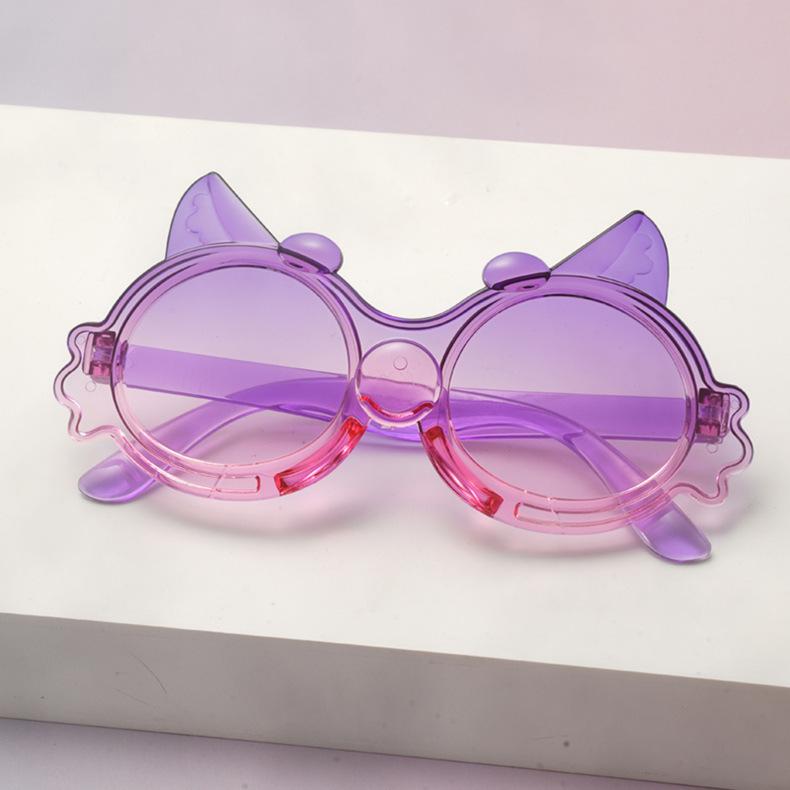 New children's sunglasses cute cartoon sunglasses cat shape sun protection UV protection baby glasses