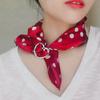 T-Shirt Heart Scarf Brooches  Silk Scarf Buckle Brooch Shawl Ring Clip Scarves Fastener Knotted Button Pin Accessories