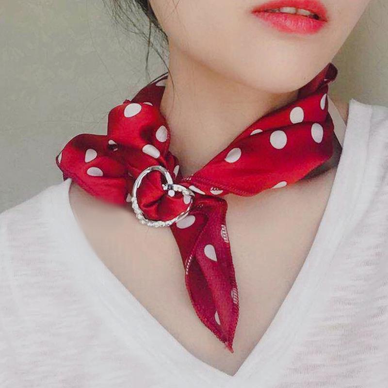T-Shirt Heart Scarf Brooches  Silk Scarf Buckle Brooch Shawl Ring Clip Scarves Fastener Knotted Button Pin Accessories