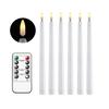 6 or 12 Pieces Room Decorative LED Candle Light Remote Control,Religious Fake Birthday LED Taper Candles Battery Operated