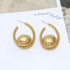 Новые преувеличенные женские серьги с ощущением высокого класса, легкие роскошные серьги, нишевый новый продукт, ювелирные изделия с покрытием из 18-каратного золота