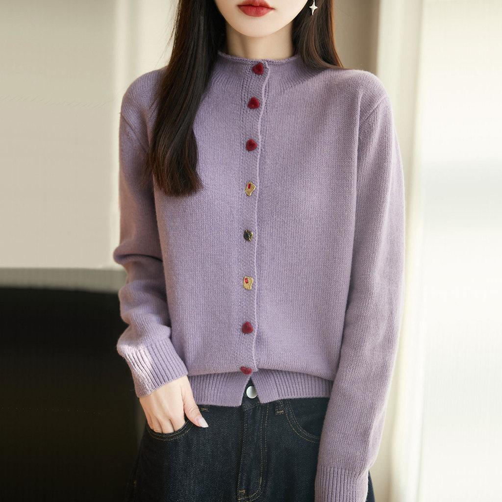 Womens Knit Cardigan With Andy Plush Fabric For Casual Office Wear