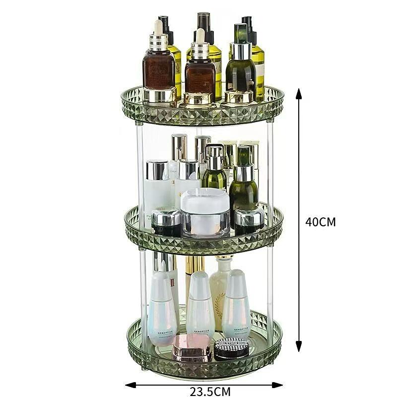 Light Luxury Dresser Cosmetics Rotary Storage Shelf Box Toilet Table Top Perfume Skin Care Products Shelf Tray