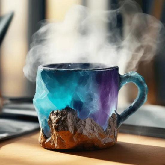 Минеральная кружка для кофе из искусственного хрусталя, 11 унций, чашка для минеральной воды из искусственного хрусталя, уникальный дизайн, сохраняющий тепло, кружка для питья для дома и офиса