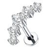2Pcs Titanium 5 Cz Cluster Climber Stud Earrings 16G Daith Helix Tragus Cartilage Lobe Piercings Flatback Labret Stud Jewelry