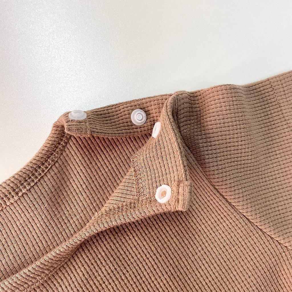 2025 Summer Waffle Bear Infant & Toddler Short Sleeve Romper