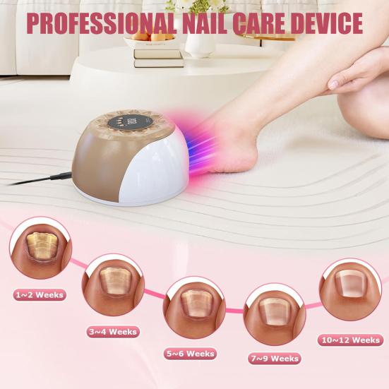 УФ светодиодная лампа для ногтей, устройство для лечения грибка ногтей, инфракрасный свет 650 нм, 470 нм