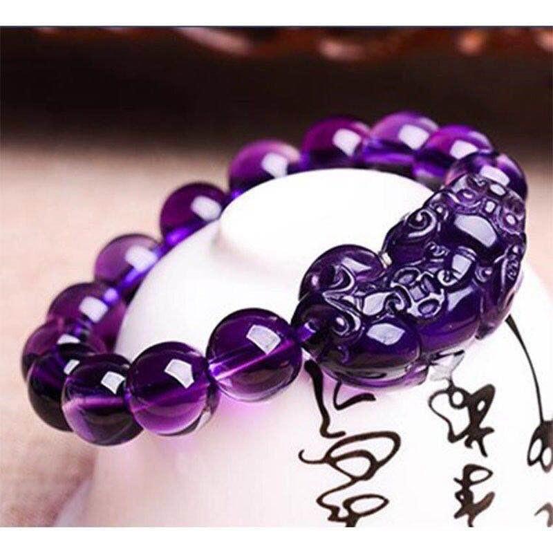 High Quality 1PC Feng Shui Charm Feng Shui Bracelet Protection Aids Wealth Attraction with Authentic Bestows Good Fortune Unisex Purple Gift